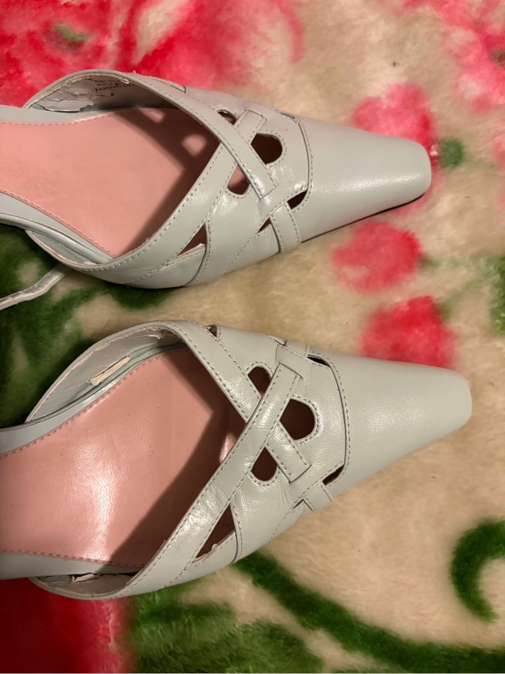 New York & Company Pale Blue Pointed-Toe Slingback Heels - Picture 2 of 5